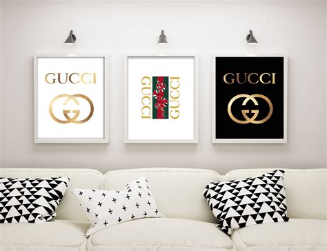 Gucci Logo Print Gucci Inspired Art Gucci Wall Art Gucci Etsy
