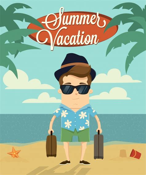 Designer news is where the design community meets. Summer vacation with character design Vector | Free Download