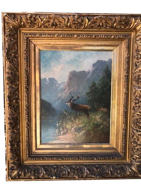 Oil On Canvas Signed Albert Bierstadt 1830 1902