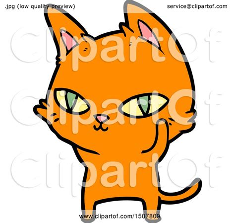 Cartoon Cat With Bright Eyes By Lineartestpilot 1507809