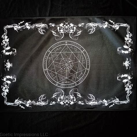 Black Seven Archangels Seal Altar Cloth Goetic Impressions
