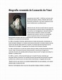 Biografia Resumida Leonardo DA Vinci - Biografía resumida de Leonardo ...