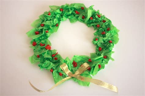 Simple Tissue Paper Christmas Wreath Mamapapabubba