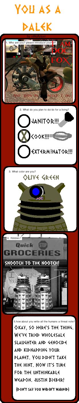 I'm gonna love this show regardless, and i have to say i love doctor who memes even. Dalek Meme by truemouse on DeviantArt