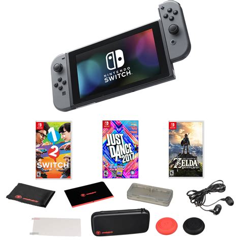 Nintendo Switch With Three Games And Accessories Kit Gray