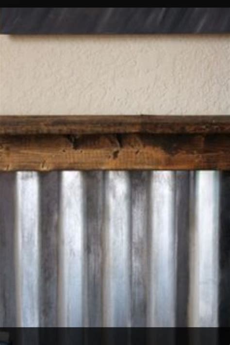 Corrugated Steel Wainscoting With Rough Wood Trim Corrugated Metal