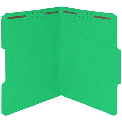 50 Green Fastener File Folders 13 Cut Reinforced Assorted Tab