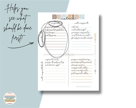 Decision matrix for busy moms printable priority matrix etsy – Artofit