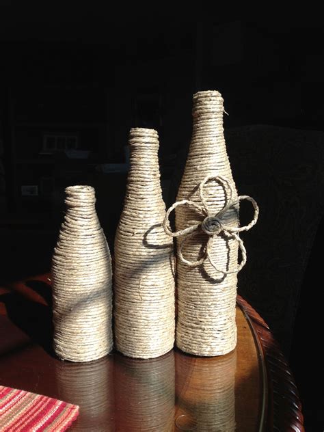 Twine Wrapped Bottles Wine Bottle Decor Bottles Decoration Wine