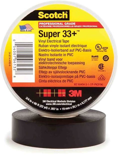 3m Scotch Super 33 Black Pvc Electrical Tape 19mm X 6m Rs