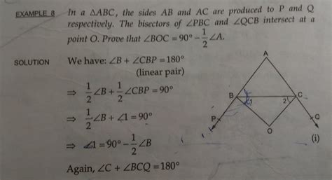 In Triangle Abc The Sides Ab And Ac Are Produced To Point E And D