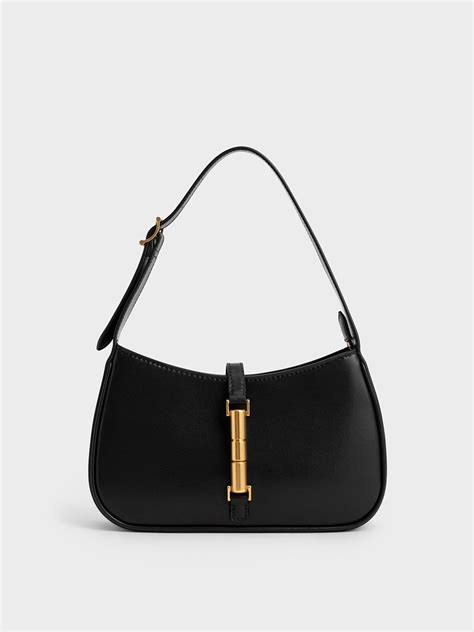 Charles And Keith Cesia Metallic Accent Shoulder Bag