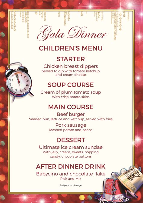 That was our only thought months before opening the depot. Gala Dinner Kids Menu - TowersTimes