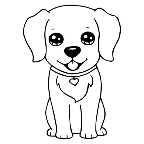 Cute Dog Coloring Page Vector Art Icons And Graphics For Free Download