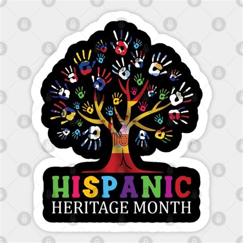 National Hispanic Heritage Month Hand Flag Tree Roots Latino Hispanic