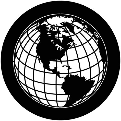 Globe Clipart Vector Black And White Hand