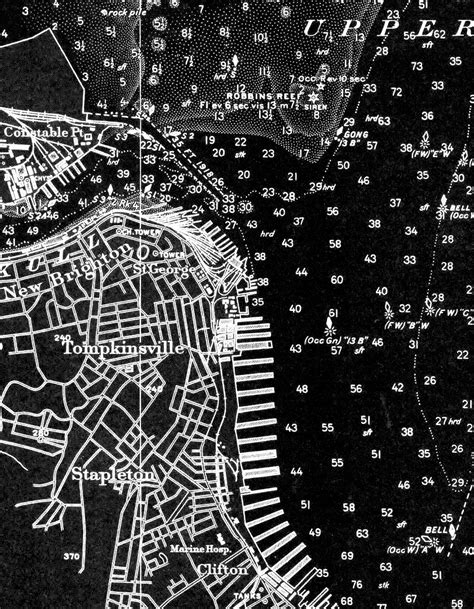 1925 New York City Harbor Map Reprint New York City Nautical Etsy