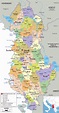 Large political map of Albania with roads, cities and airports ...