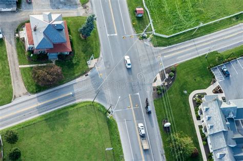 Intersection Aerial View Stock Image Image Of Cars Driveway 99438241