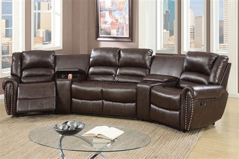 Brown Leather Reclining Sectional Steal A Sofa Furniture Outlet Los