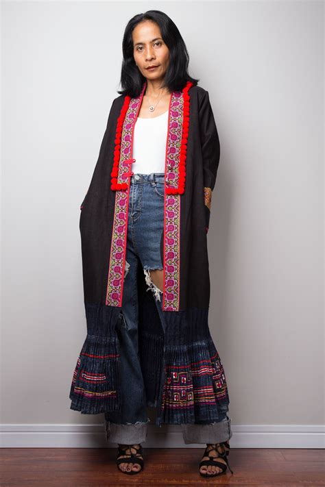 Kimono Cardigan | Cotton Hemp duster vest | Cover up with vintage hill ...