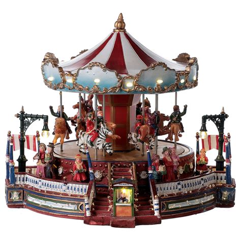 Christmas Carousel Holiday Scene With Lights Music 25x30x30 Online
