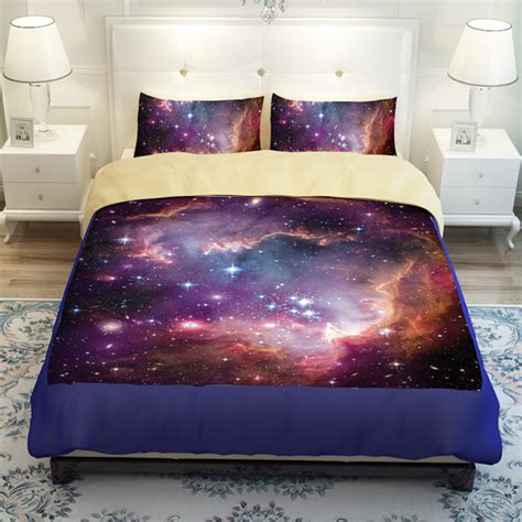 Hipster Galaxy Bedding Set Universe Outer Space Themed Galaxy Print Bedlinen Sheets Twin Queen