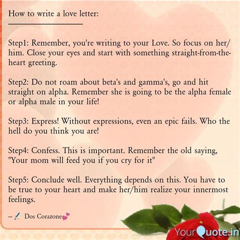 How To Write A Love Lette Quotes And Writings By Dos Corazone