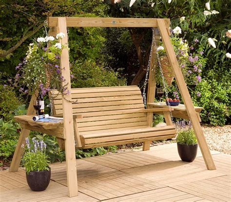 Features of the sunnydaze deluxe garden swing with side tables: Garden Swings: The Enchanting Element in Your Backyard