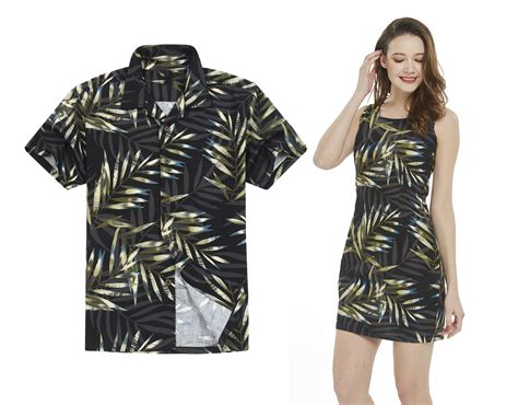 Buy Couple Matching Hawaiian Luau Outfit Aloha Shirt Tank Dress In