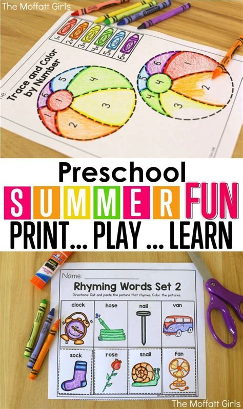 Summer Review Packets Summer Preschool Kids Learning Preschool