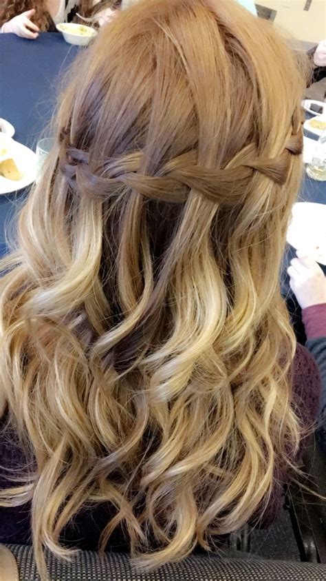 Waterfall Braid Prom Hairstyle Hair Styles Womens Hairstyles