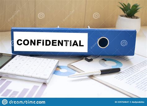 Confidential Words On Labels With Document Binders Stock Image Image