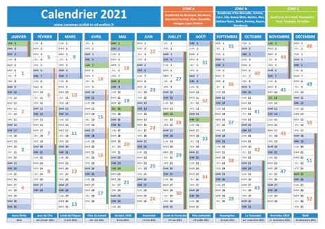Calendriers dans les formats mensuels et hebdomadaires disponibles. Calendrier 2021 avec vacances scolaires et jours fériés à ...