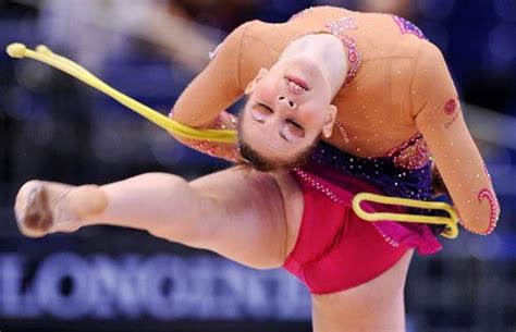 Rope Back Rhythmic Gymnast Francesca Jones Of Britain Performs With A Rope