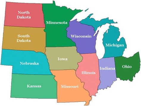 Midwestern States Map