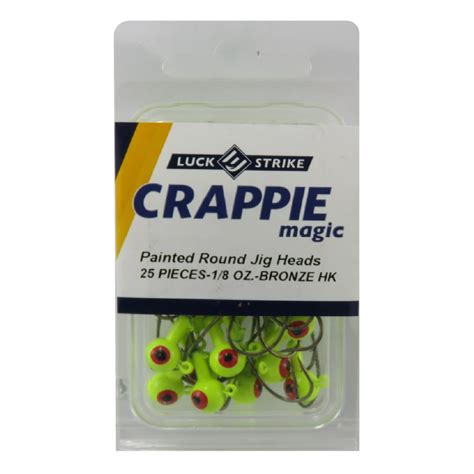 Luck E Strike Chartreuse Jig Heads 18 Oz 25 Pack Crappie