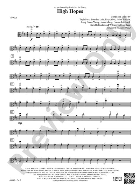 High Hopes Viola Grade 2 Viola Grade 2 Part Digital Sheet Music