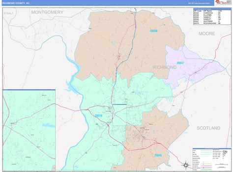 Richmond County Nc Wall Map Color Cast Style By Marketmaps Mapsales