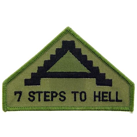 United States Army 7th 7 Steps To Hell Subdued 4 Embroidered Iron On