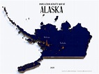 mapsontheweb:A population density map of Alaska. The orientation of ...