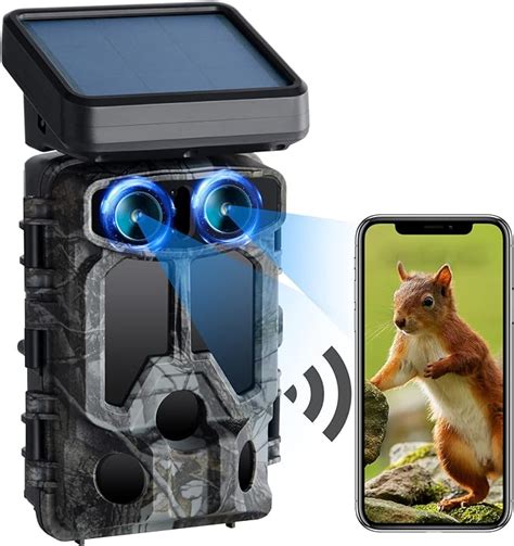 Amazon Com VOOPEAK Trail Camera Solar Powered WiFi MP K UHD Wildlife Hunting Camera Dual