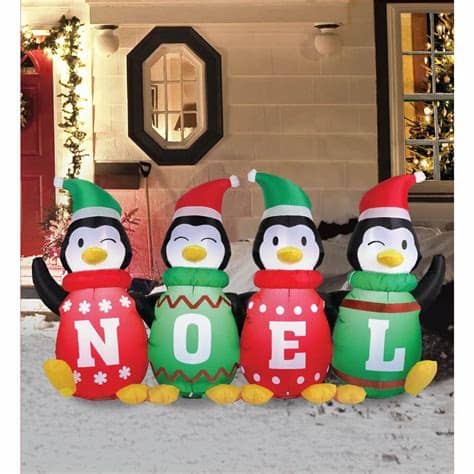 Home depot is taking up to 75% off christmas decorations, trees & more. Airflowz 6 ft. Inflatable Sweater Penguins-56871 - The ...