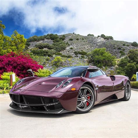 Fastest cars in the world. Pagani Huayra made out of Maroon Carbon Fiber Photo taken ...