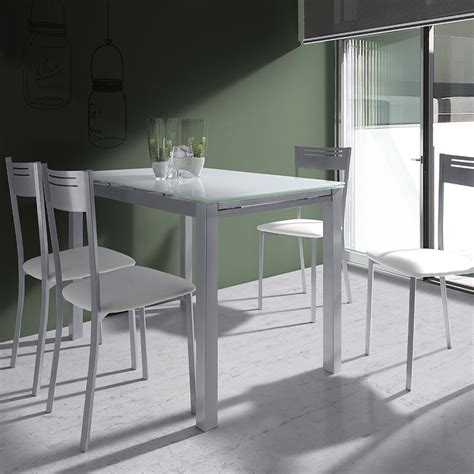 Compra aquí tus sillas para salón de diseño a precios razonables✌️ encuentra varios estilos y materiales. Conjunto Mesa Cocina Cristal Extensible + 4 Sillas