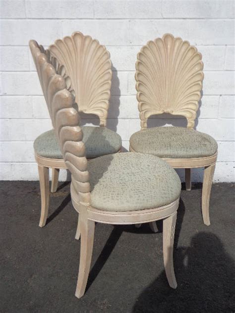 Dining room chairs, bar furniture, patio furniture, hotel. Dining Chairs Grotto Italian Carved Wood Seashell Shell Back Dining Set Chair Miami Beach ...