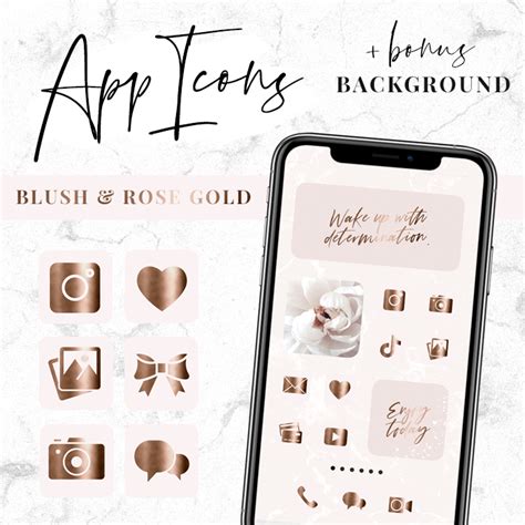 Rose Gold Iphone App Icons Aesthetic App Covers