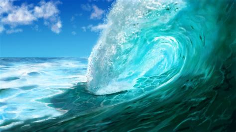 Digital Painting Ocean Wave Meereswoge Welle By Dasflon On Deviantart