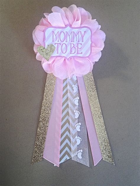 Pink And Gold Baby Shower Mommy To Be Flower Ribbon By Afalasca