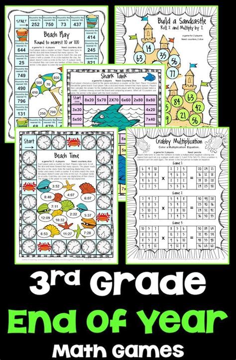 End Of Year Math Games For Third Grade 14 Printable Math Games To